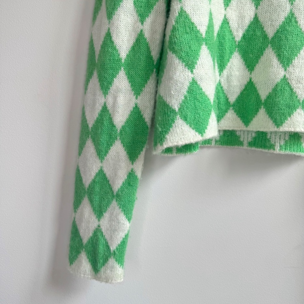 KITRI Rory Green Diamond Checker Sweater - Picture 5 of 9